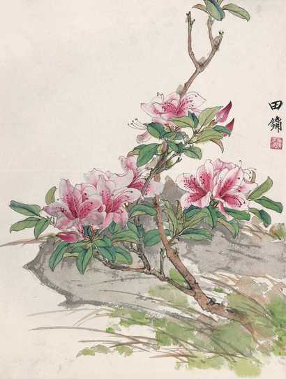 田镛 花卉 立轴